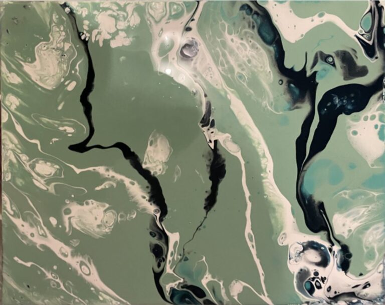 green, black and sandy tones mixed in a marble like pattern